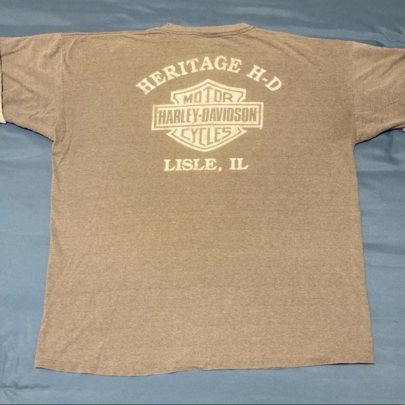 Vintage Harley Davidson Motorcycle T-shirt Mens X-Large Gray Heritage Lisle IL - Picture 8 of 16